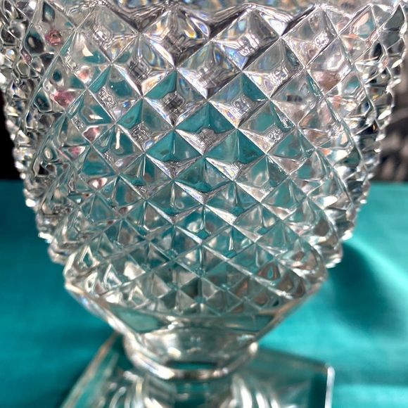 Vintage Cut Class Vase Urn With Lid - Picture 7 of 14